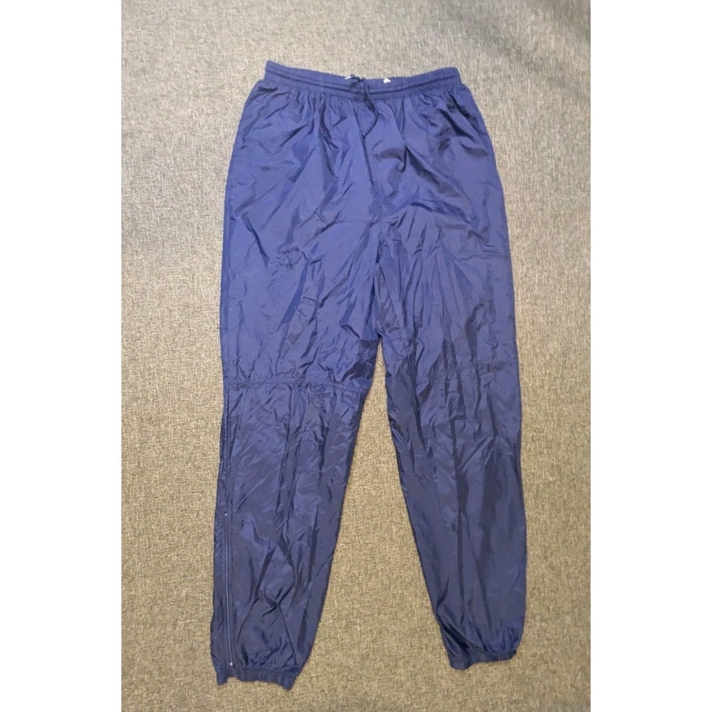Vintage 90s Nike Mens XL Windbreaker Track Pants Blue Lightweight Ankle Zip Gym